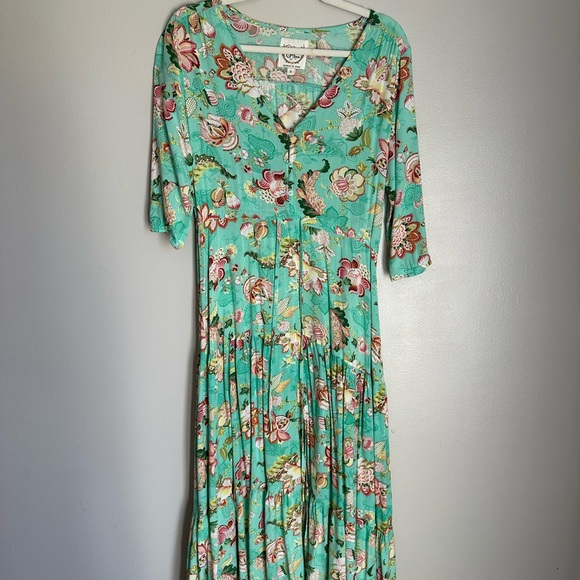 Sunday Mi Amor Anthropology Floral Print Maxi Dress Size S - Picture 8 of 8